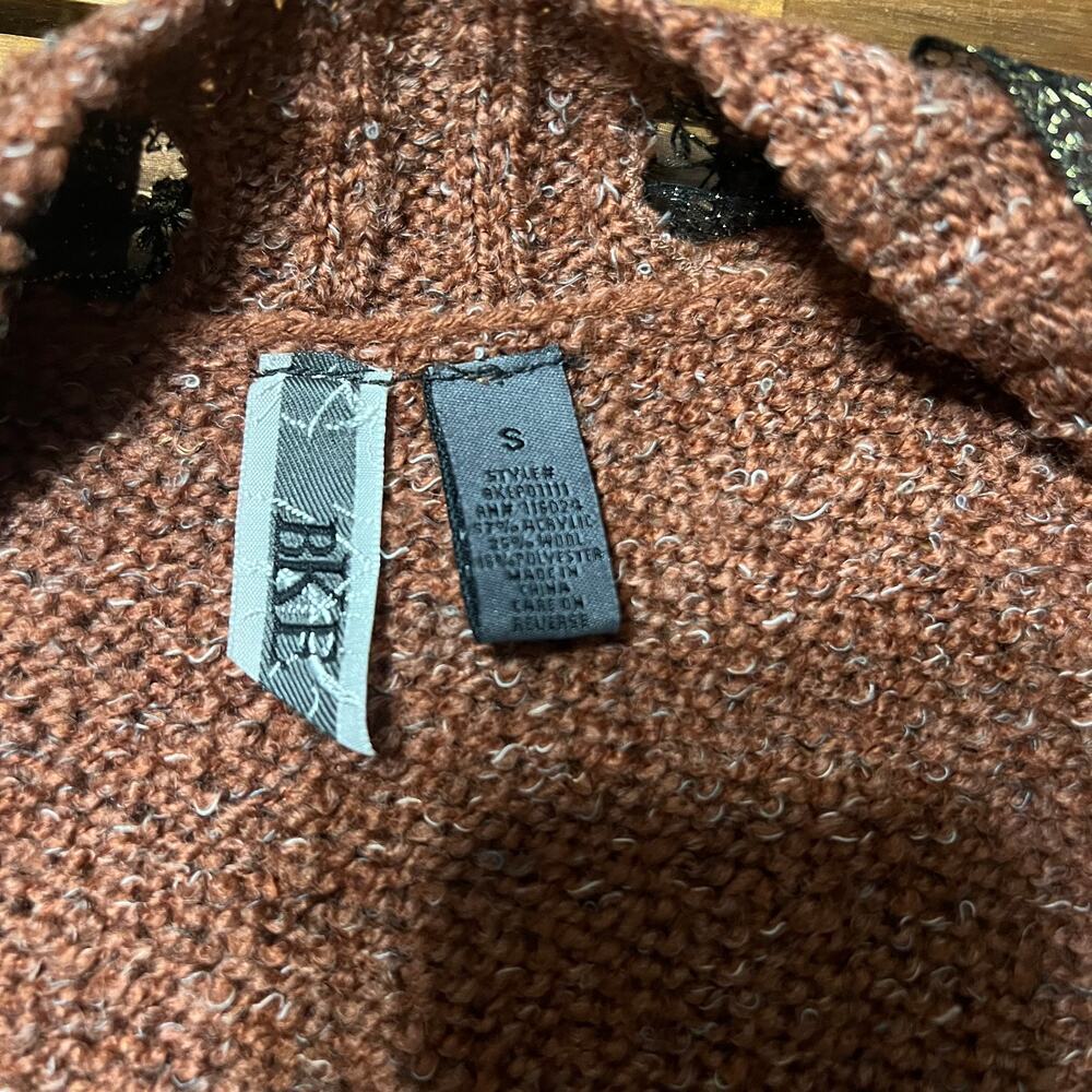 BKE Boho Burnt Orange Open Cardigan Size Small - Picture 4 of 4